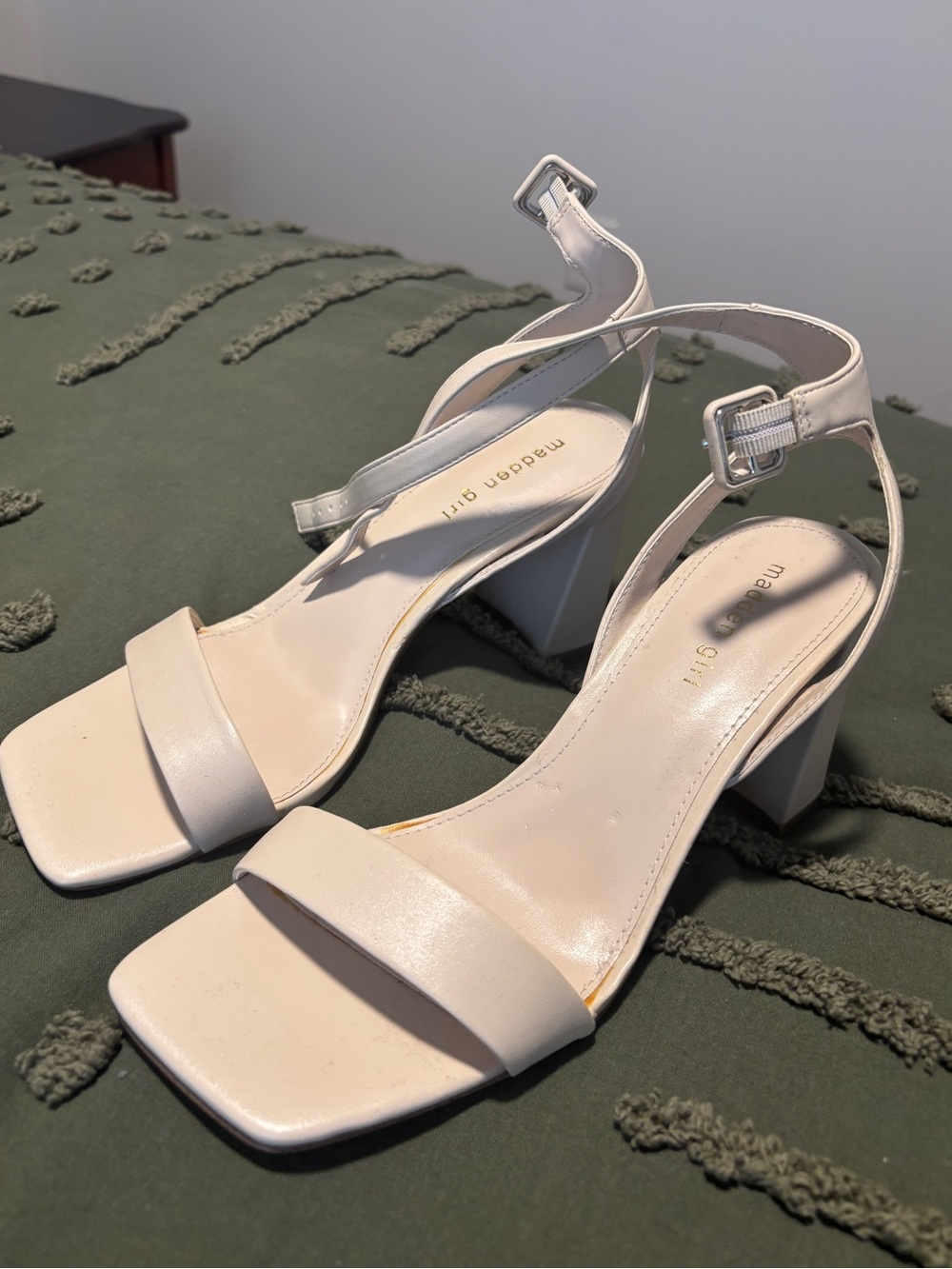 Madden Girl Women's White Block Heel Sandals